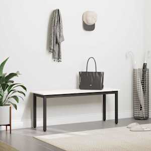 lavice Bílá 110 x 35 x 45 cm Masivní borové dřevo - obrázek 4