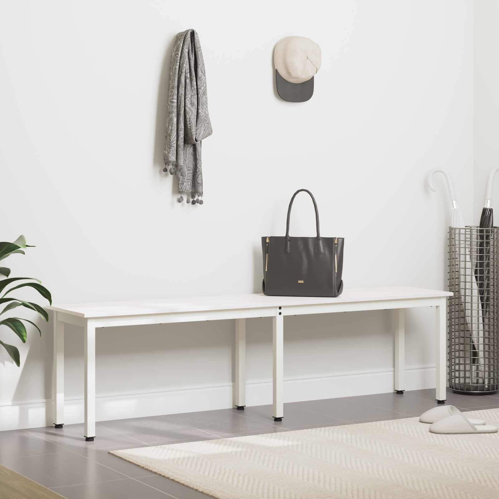 Bank Wit 160 x 35 x 45 cm Massief grenenhout image 4