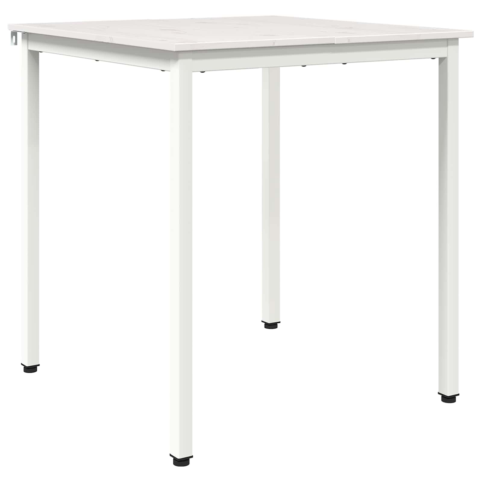 vidaXL Masă de dining Alb 60 x 60 x 75 cm Lemn de pin masiv-image-892780