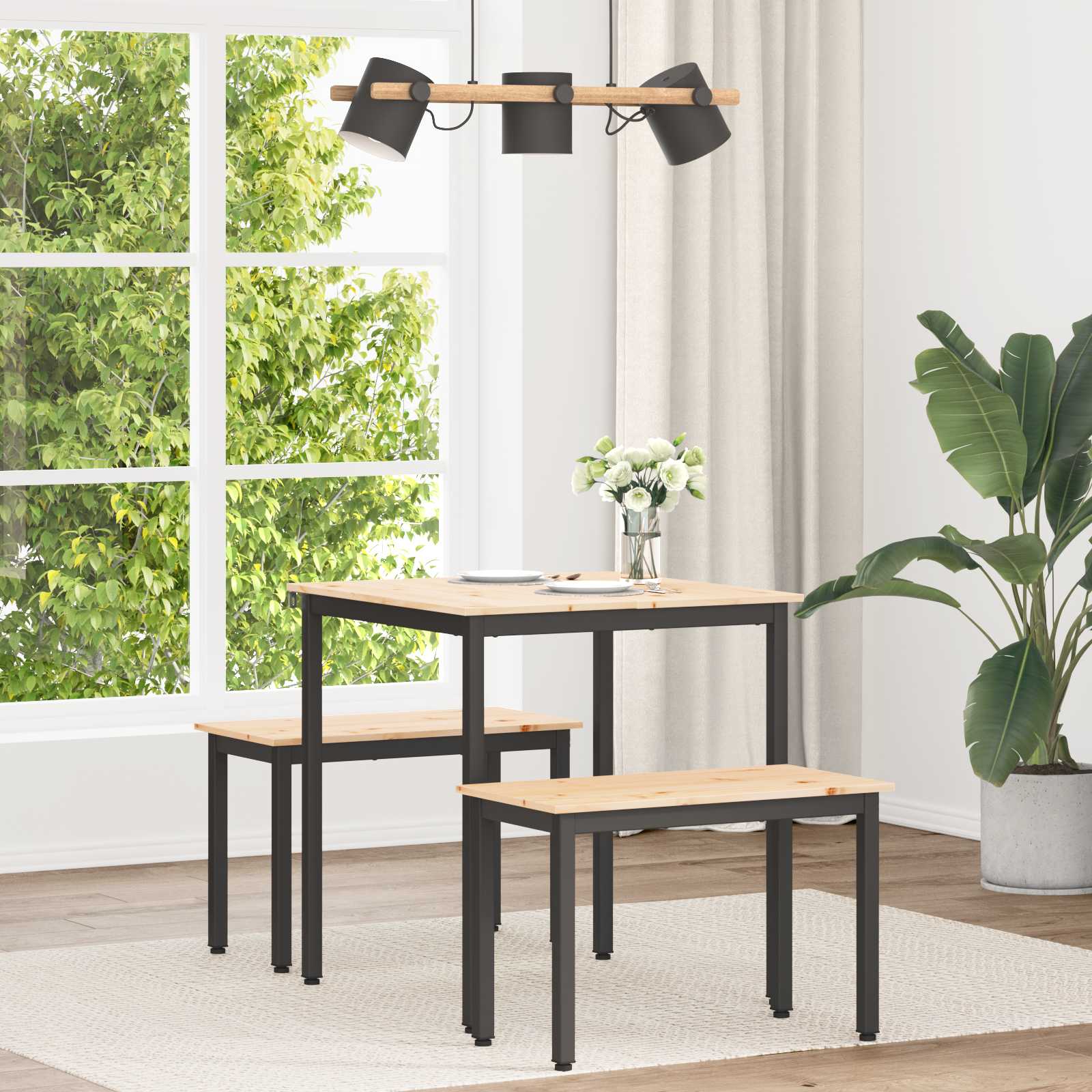 Ruokapöytä Luonnollinen 70 x 70 x 75 cm Massiivinen mänty