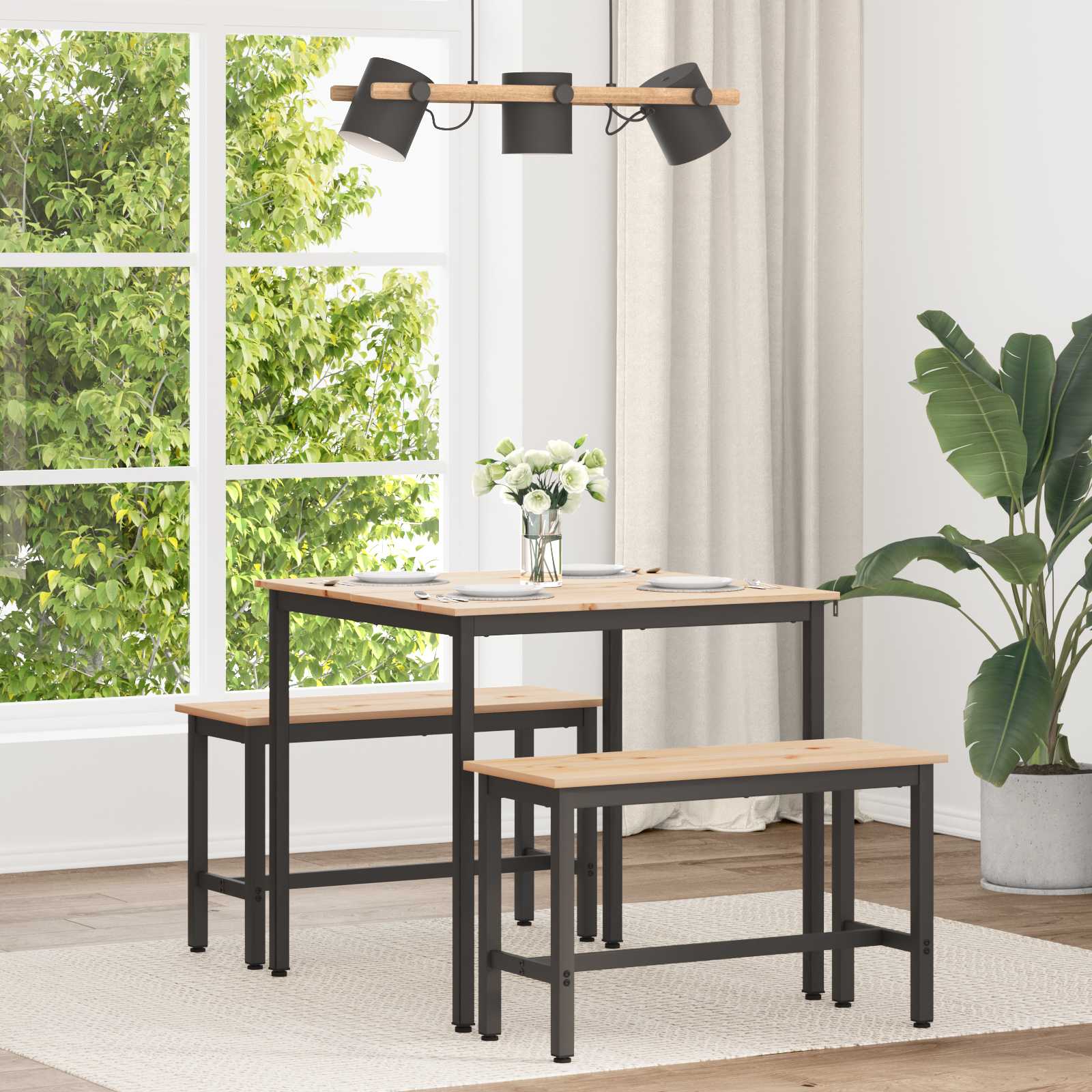 Ruokapöytä Luonnollinen 80 x 80 x 75 cm Massiivinen mänty