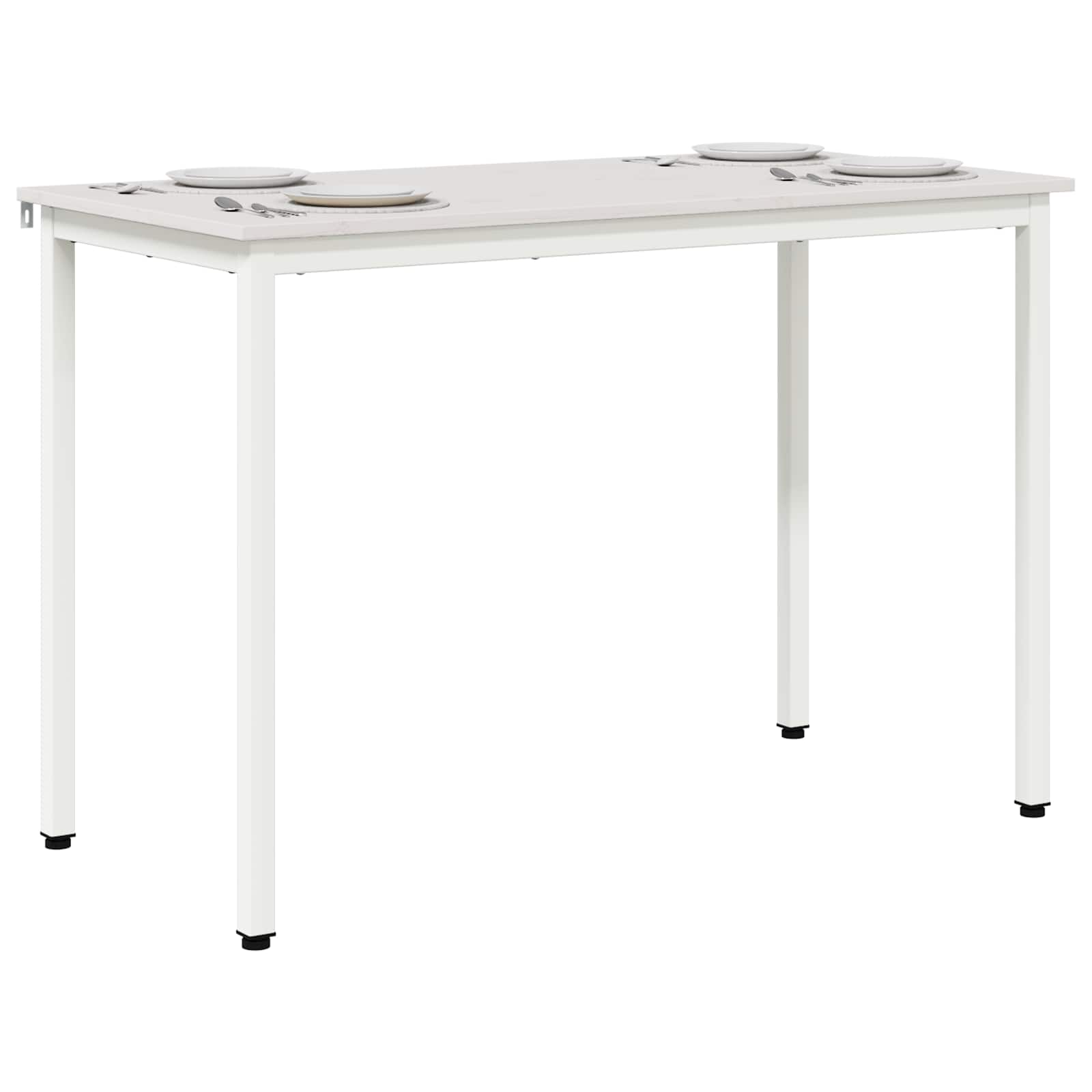 vidaXL Eettafel Wit 110 x 55 x 75 cm Massief grenenhout