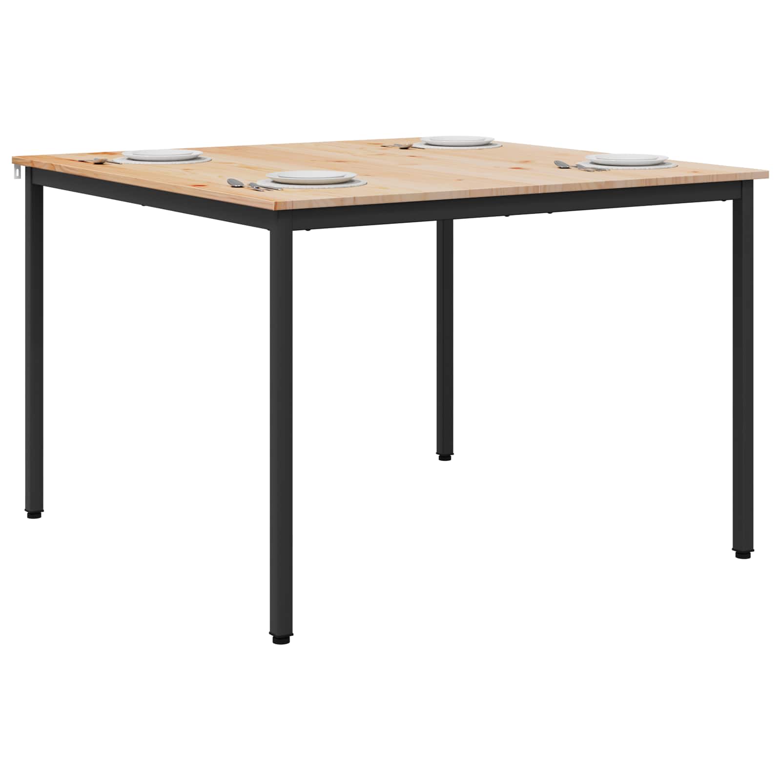 vidaXL Eettafel Naturel 110 x 110 x 75 cm Massief grenenhout