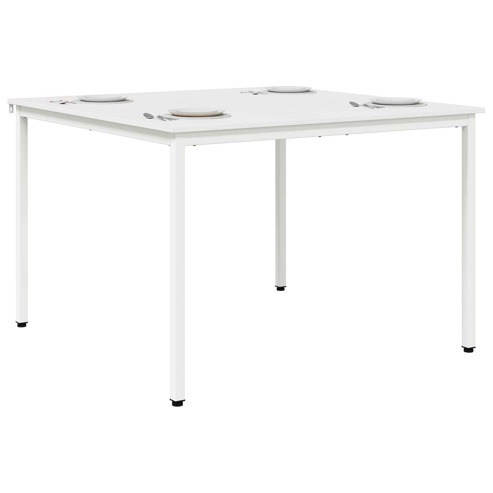 vidaXL Eettafel Wit 110 x 110 x 75 cm Massief grenenhout