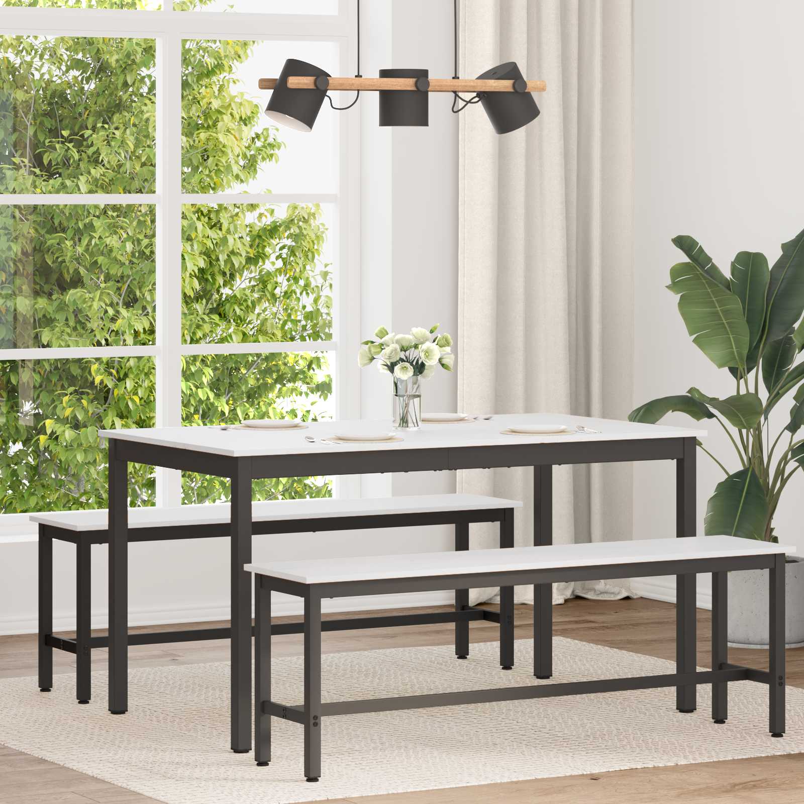 vidaXL Masă de dining Alb 140 x 80 x 75 cm Lemn de pin masiv