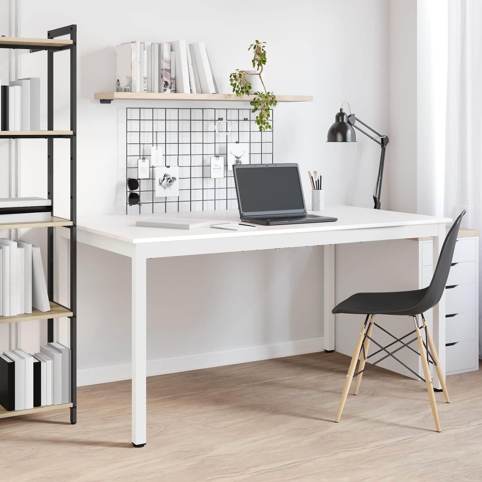 Ruokapöytä Valkoinen 150 x 90 x 75 cm Massiivinen mänty - Image 4