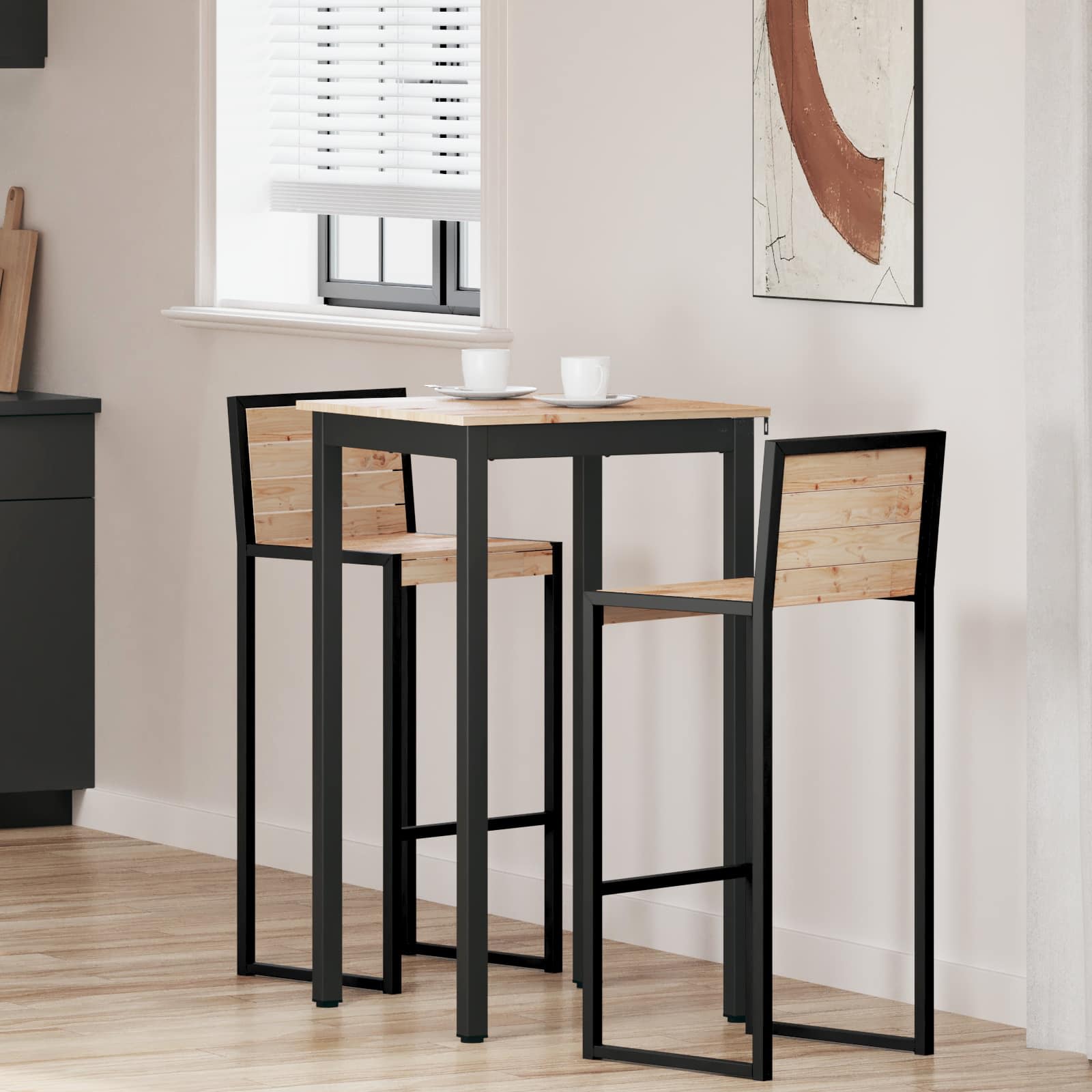 Baaripöytä Luonnollinen 60 x 60 x 105 cm Massiivinen mänty