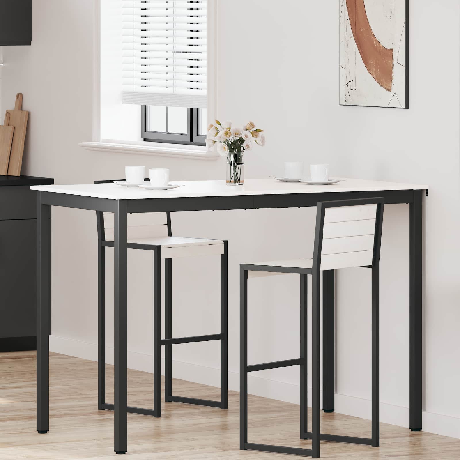 vidaXL Masă de bar Alb 150 x 80 x 105 cm Lemn de pin masiv