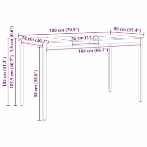 Barový stůl Přírodní 180 x 90 x 105 cm Masivní borové dřevo - obrázek 11