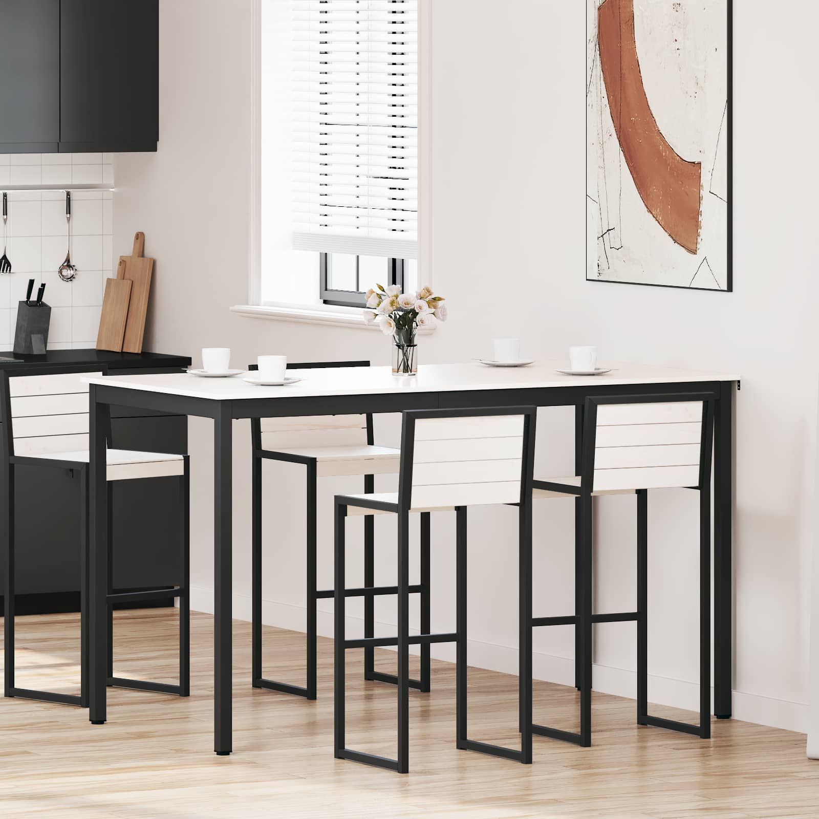 vidaXL Masă de bar Alb 180 x 90 x 105 cm Lemn de pin masiv