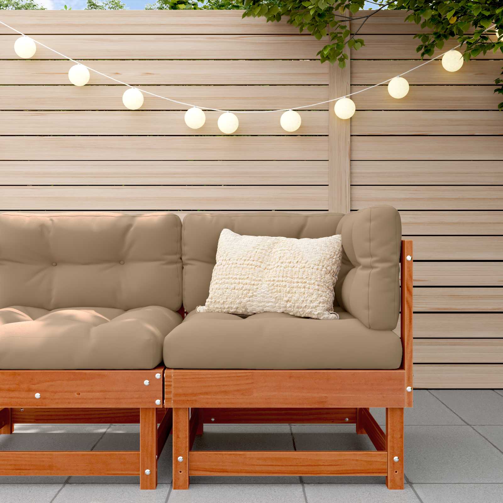 4 Stuk Sectie Sofa Eenheden Massief Vurenhout Waskleur Bruin image 1