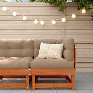 Vrtni kotni kavč Masivna borovina Voskan Rjava