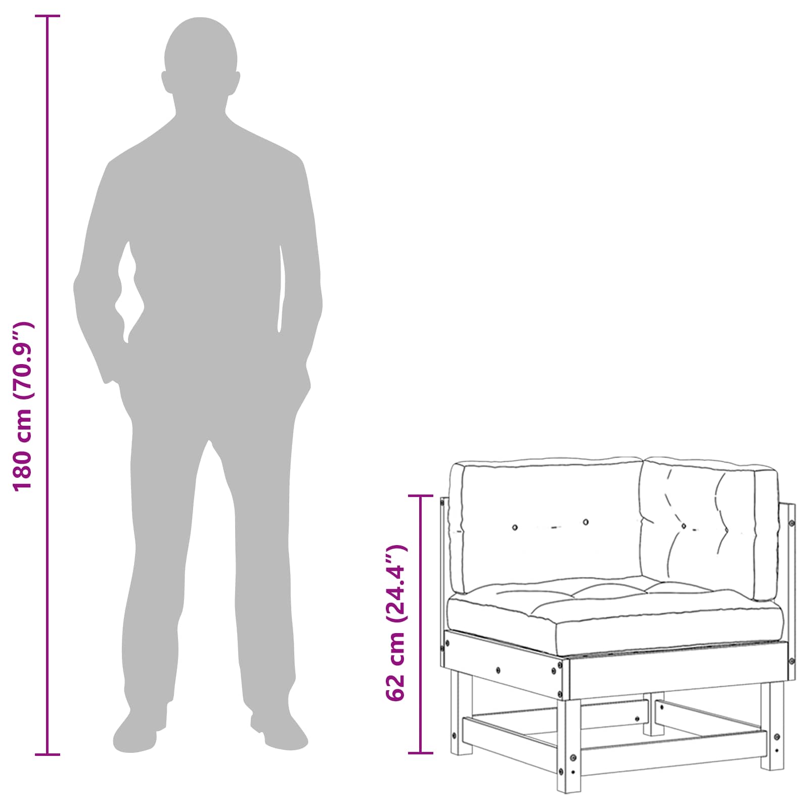 4 Stuk Sectie Sofa Eenheden Massief Vurenhout Waskleur Bruin image 10