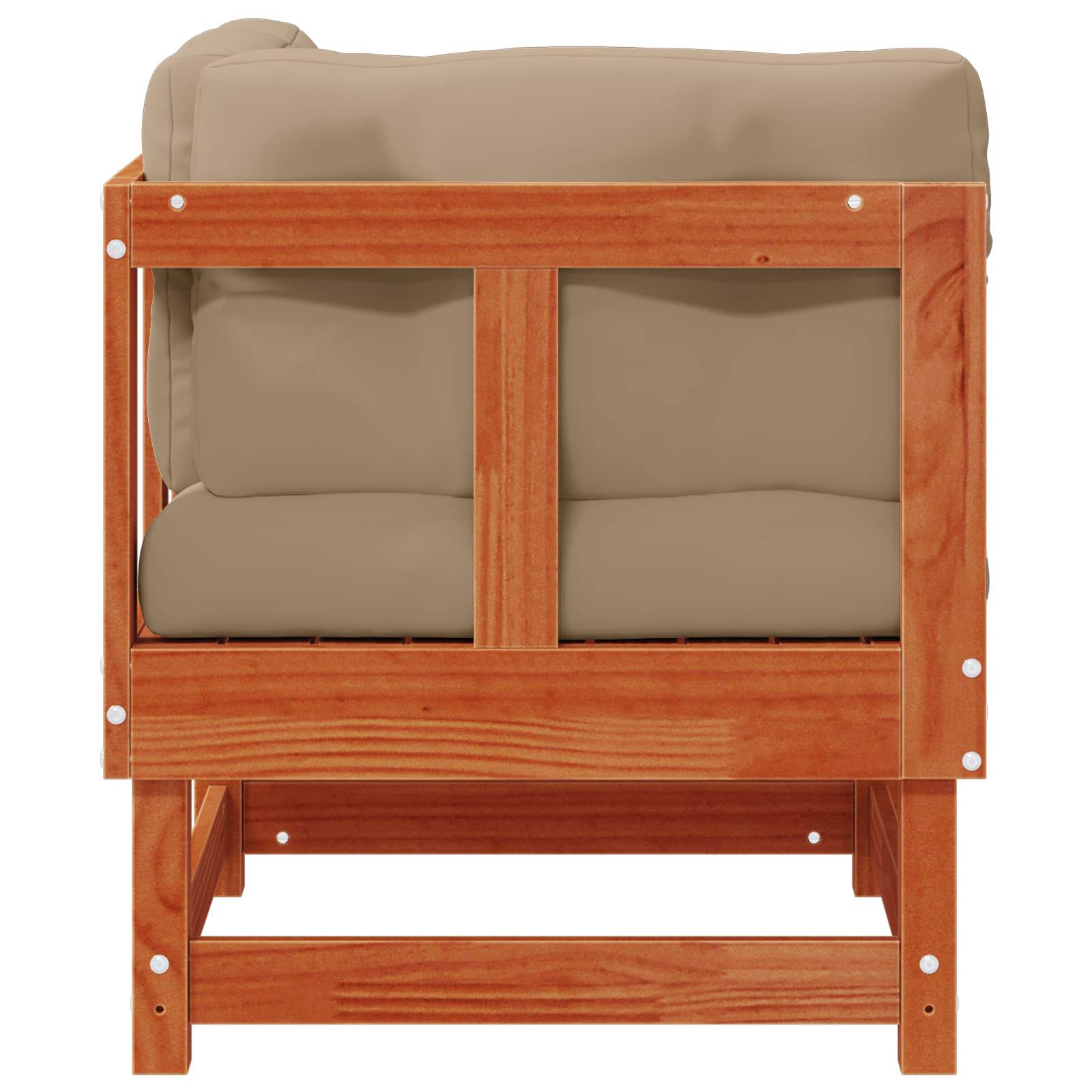 2 Stuk Tuin hoekbank Massief grenenhout Waskleur Bruin image 6