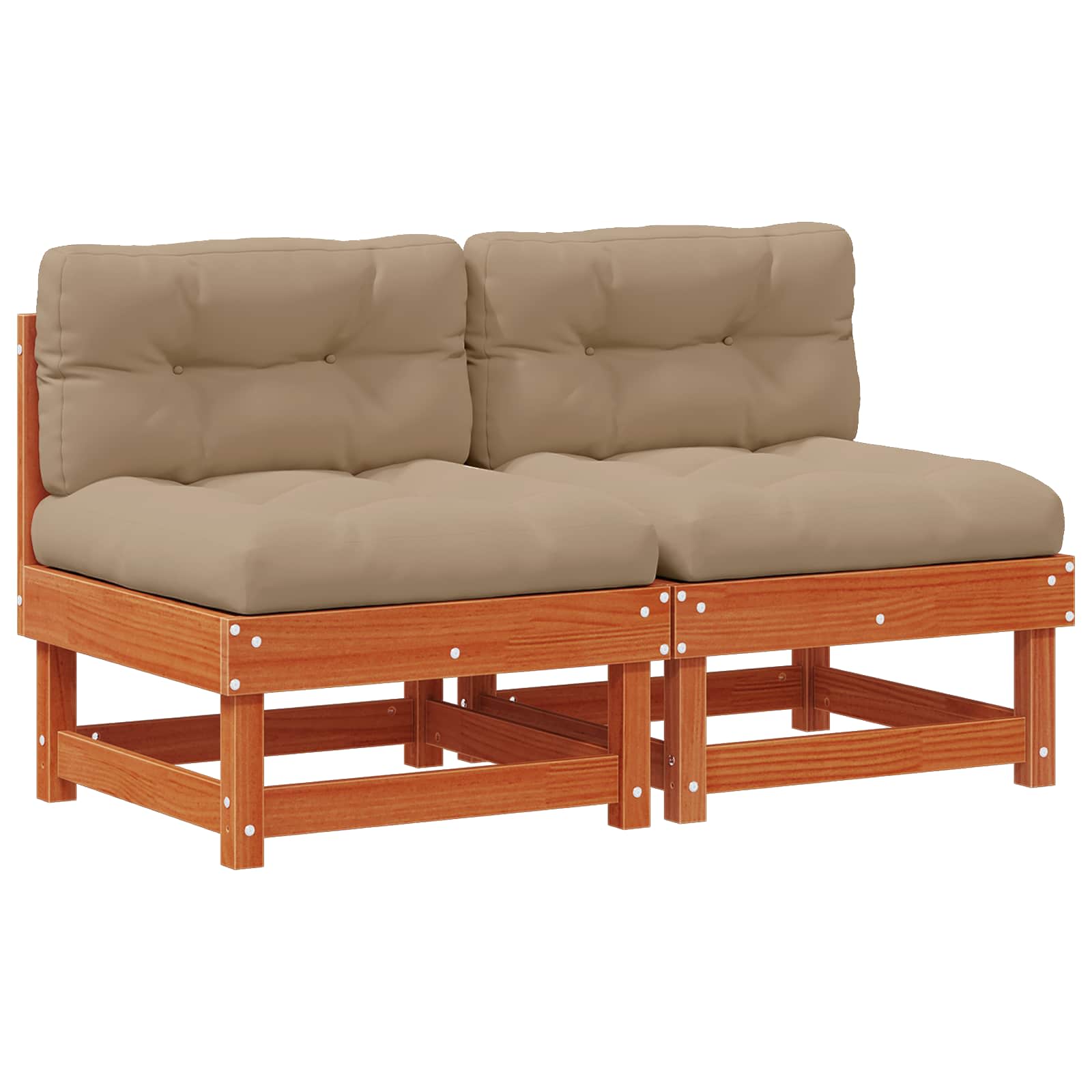 2 Stuk Sectie Sofa Eenheden Massief Vurenhout image 2