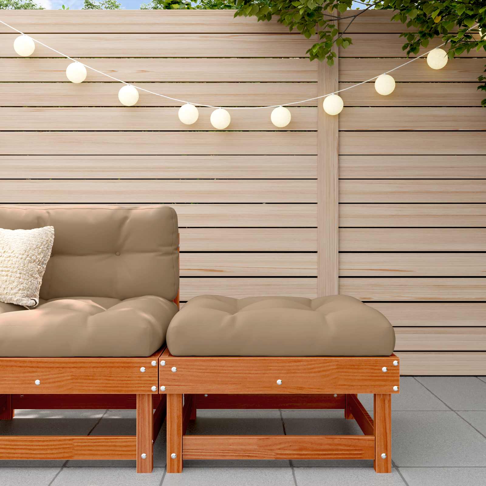 Tuinvoetsteun Massief grenenhout Waskleur Bruin image 1