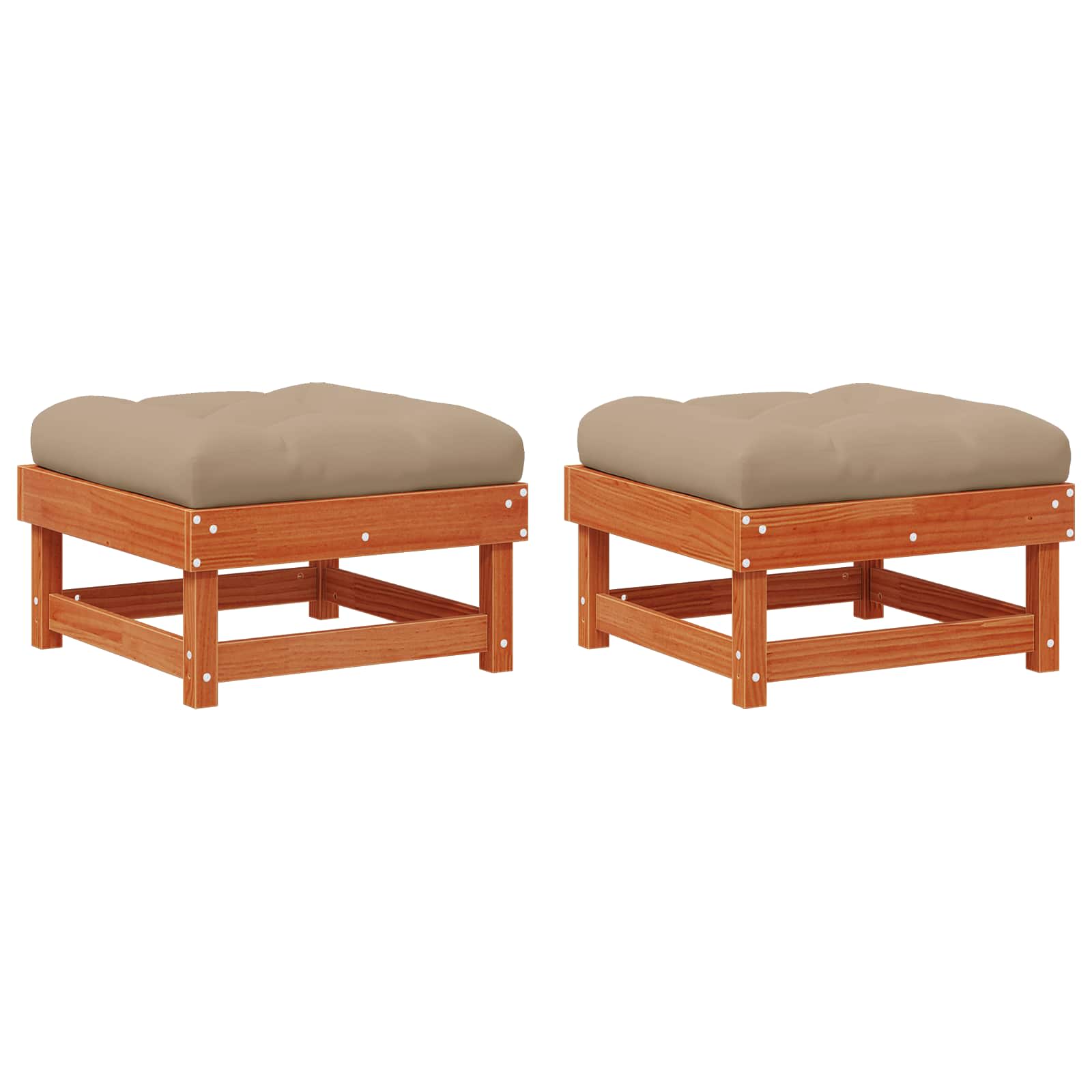 4 Stuk Sectie Sofa Eenheden Massief Vurenhout Waskleur Bruin image 2