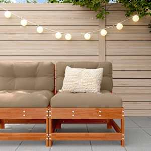 Vrtna srednja sofa Trdna borovina Voščeno rjava