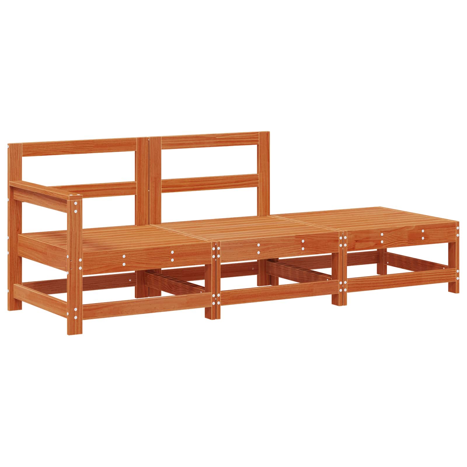 Thumbnail - vidaXL Sectional Sofa Einheiten Wachsbraun 190 x 62 x 70,5cm