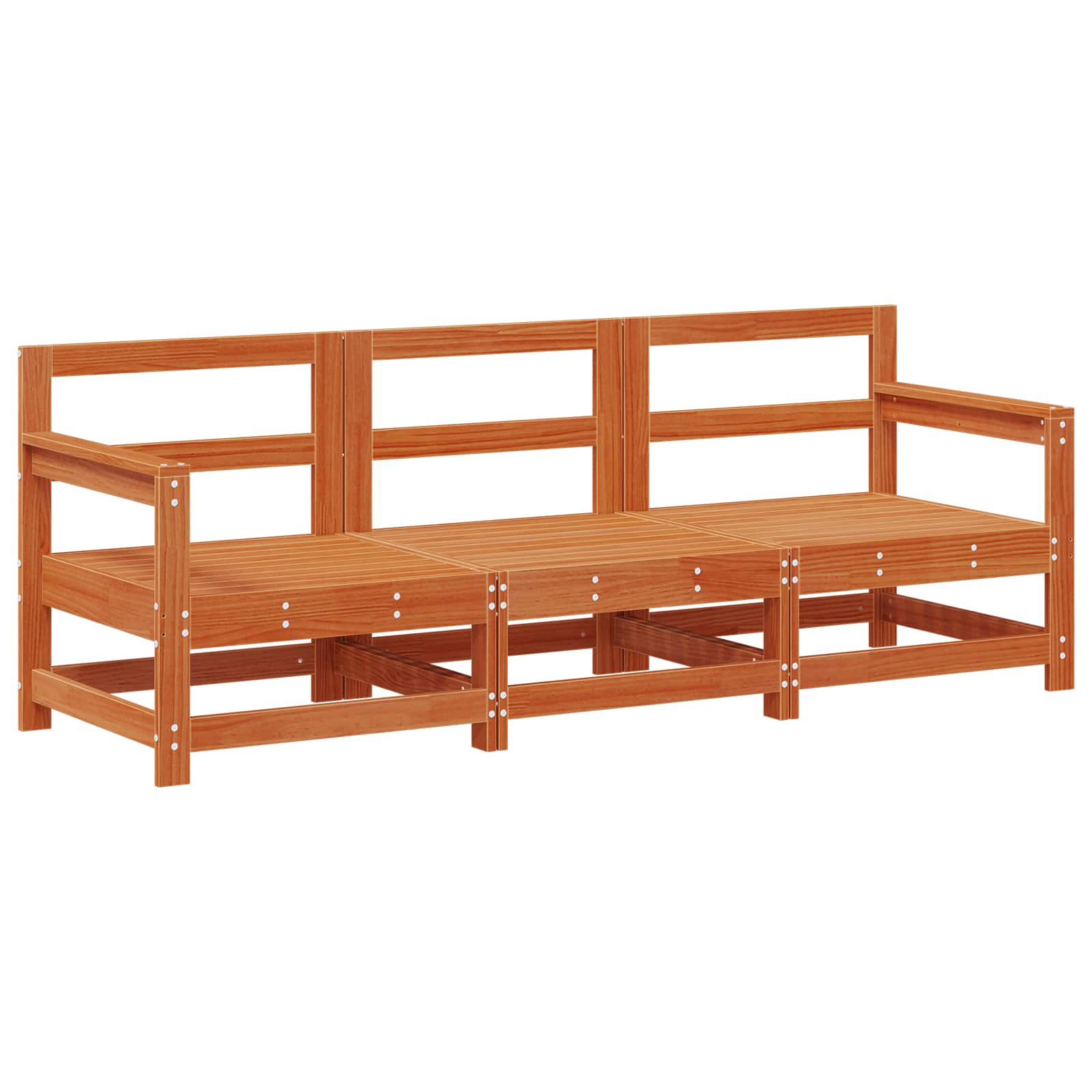 Sectie Sofa Eenheden 3 Stuk Wasbruin Massief grenenhout image 2