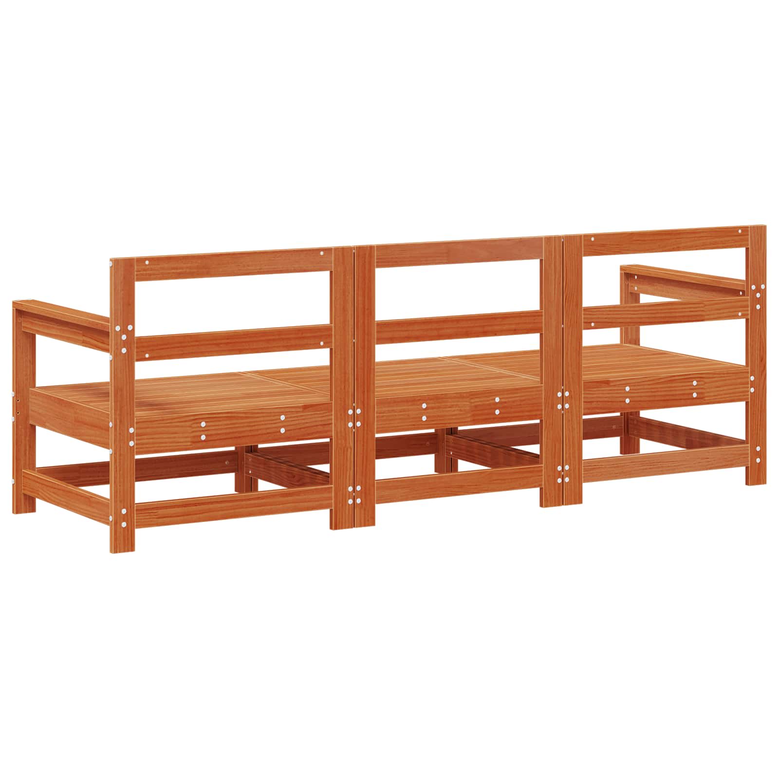 Sectie Sofa Eenheden 3 Stuk Wasbruin Massief grenenhout image 5