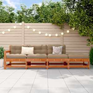 Sekcijski kavč Voskan Rjava 252 x 62 x 70,5 cm Masivna borovina