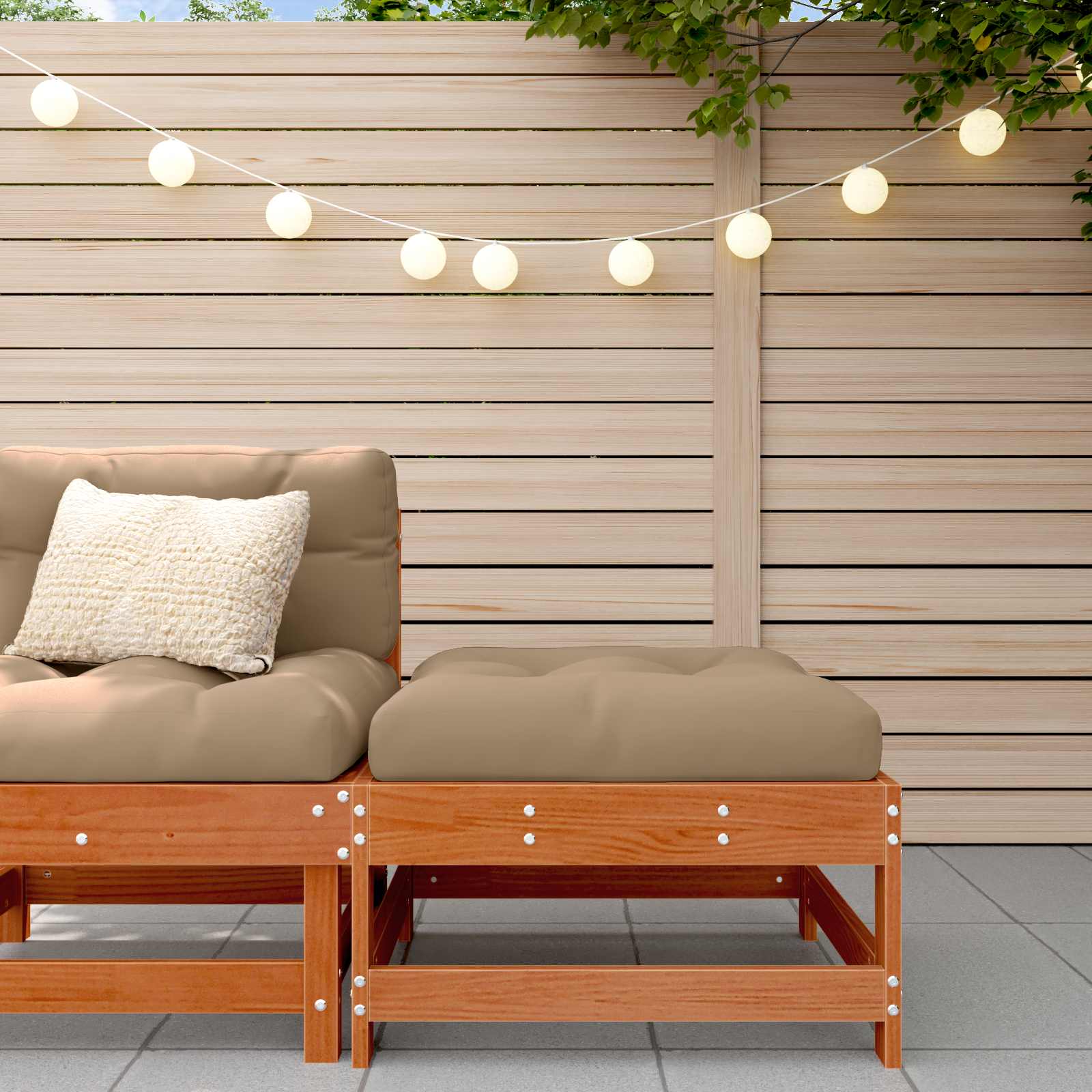 Tuinvoetsteun Massief grenenhout Waskleur Bruin image 1