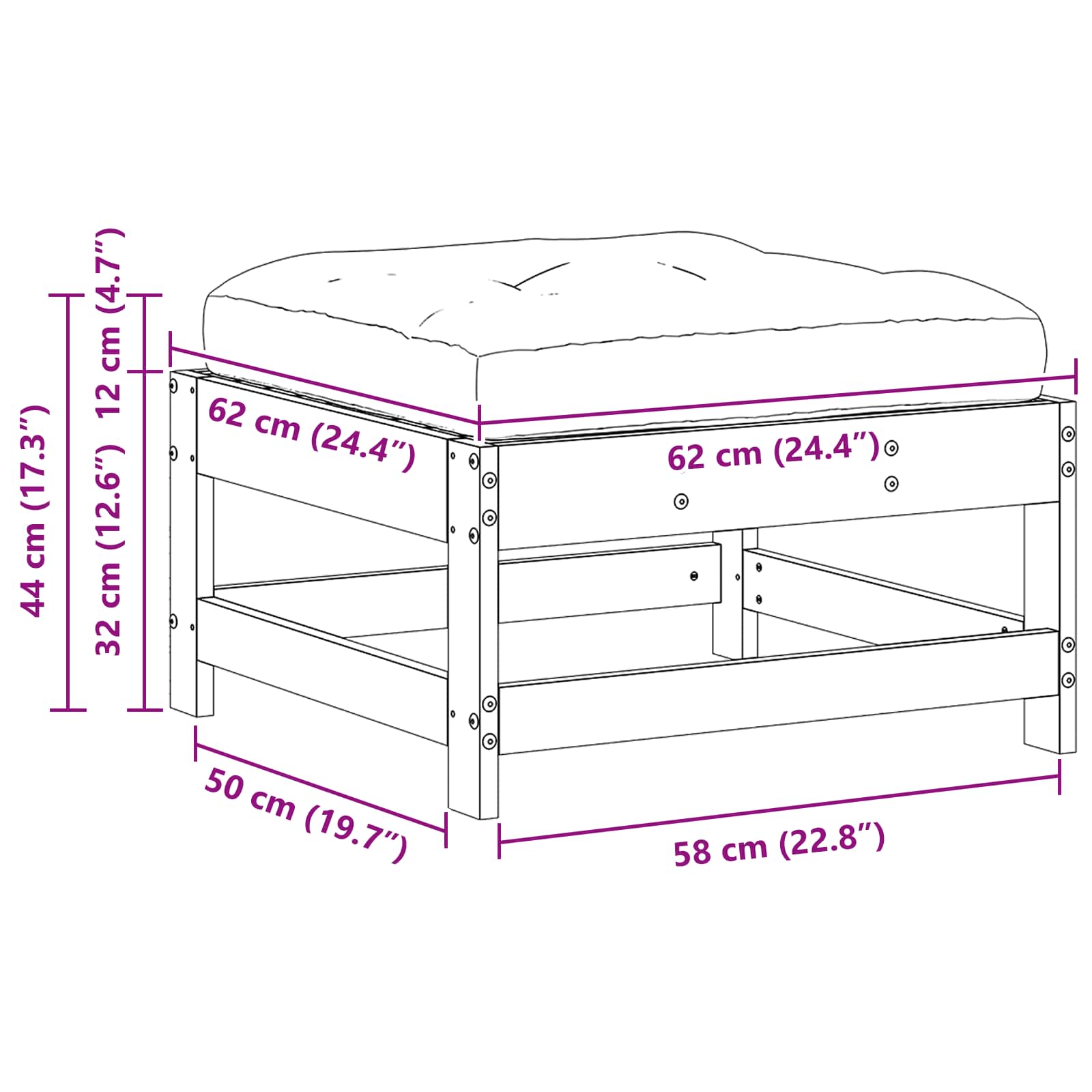 Tuinvoetsteun Massief grenenhout Waskleur Bruin image 9
