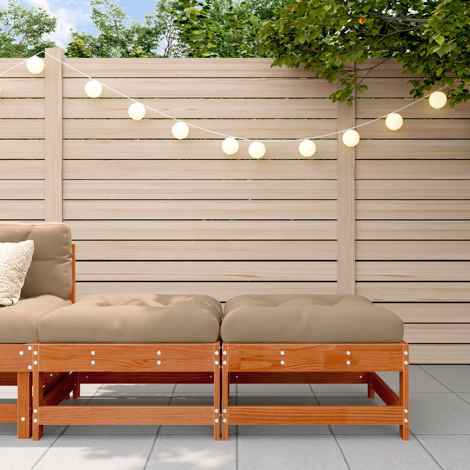 Tuinvoetsteun Massief grenenhout Waskleur Bruin image 1