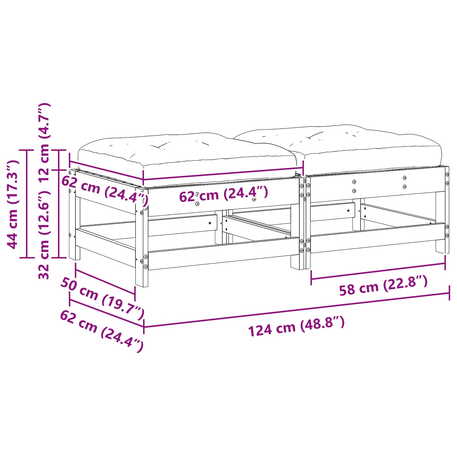 Tuinvoetsteun Massief grenenhout Waskleur Bruin image 10