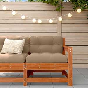 Vrtni kotni kavč Masivna borovina Voskan Rjava