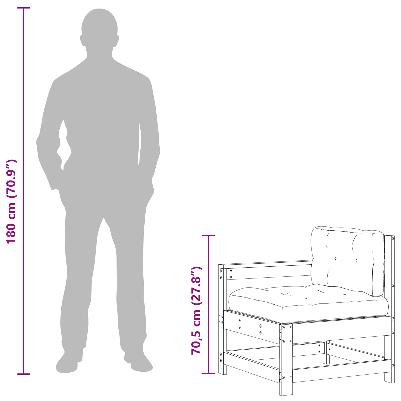 Tuin hoekbank Massief grenenhout Wasbruin image 10