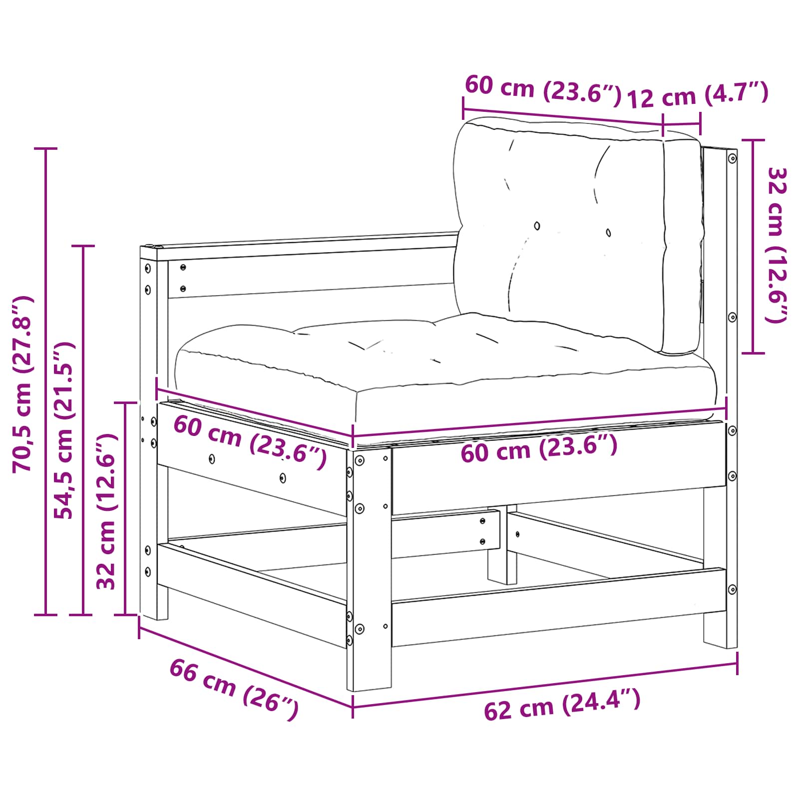 Tuin hoekbank Massief grenenhout Wasbruin image 9