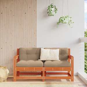 Vrtni kotni kavč Masivna borovina Voskan Rjava