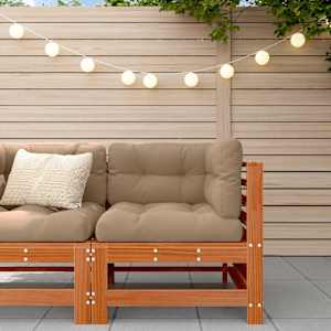 Vrtni kotni kavč Masivna borovina Voskan Rjava