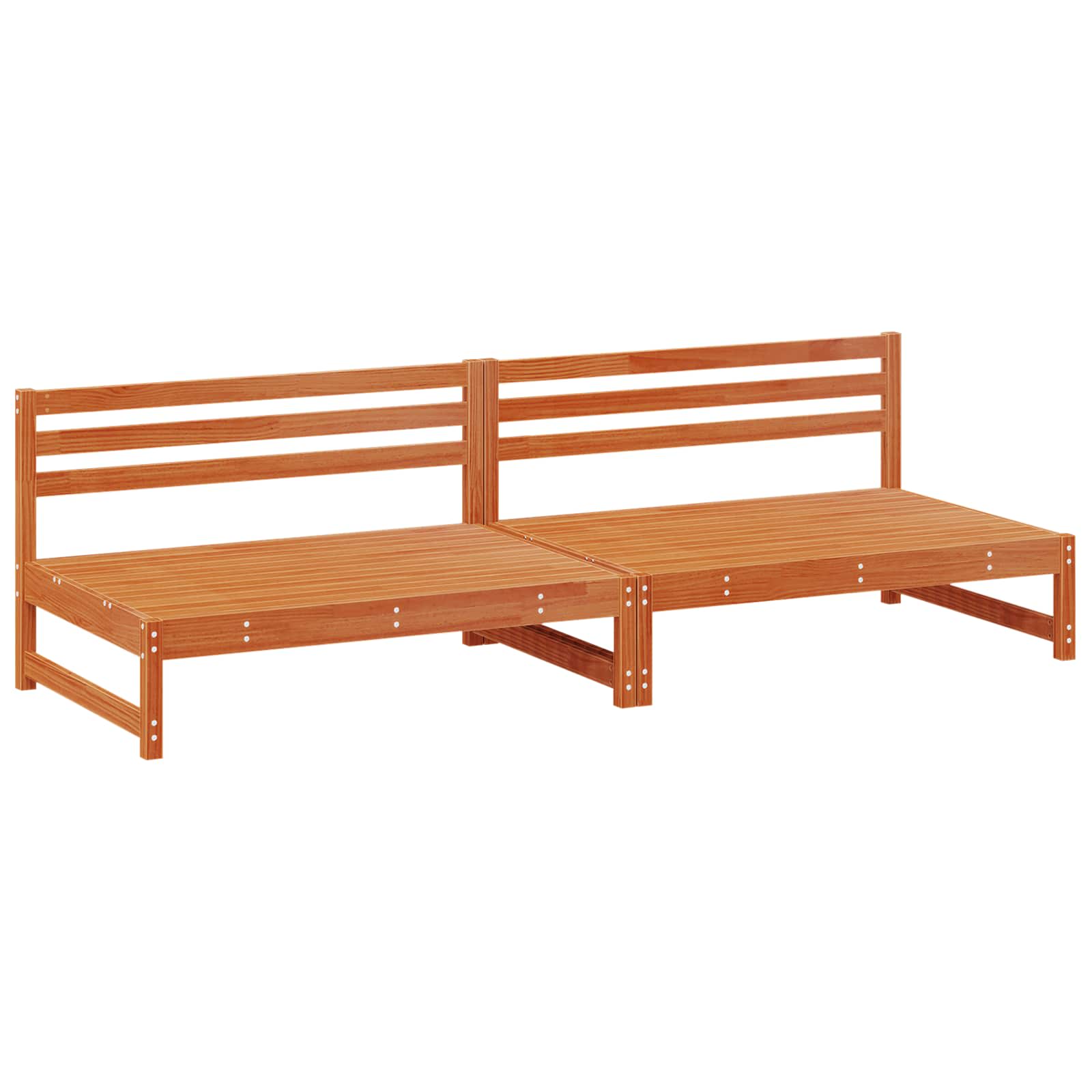 2 Stuk Sectie Sofa Eenheden Massief Vurenhout Waskleur Bruin image 3