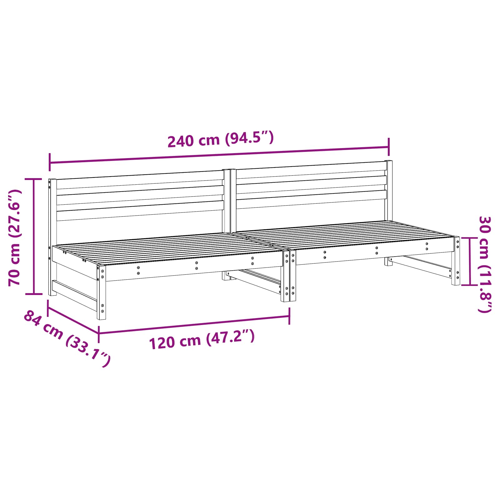 2 Stuk Sectie Sofa Eenheden Massief Vurenhout Waskleur Bruin image 8