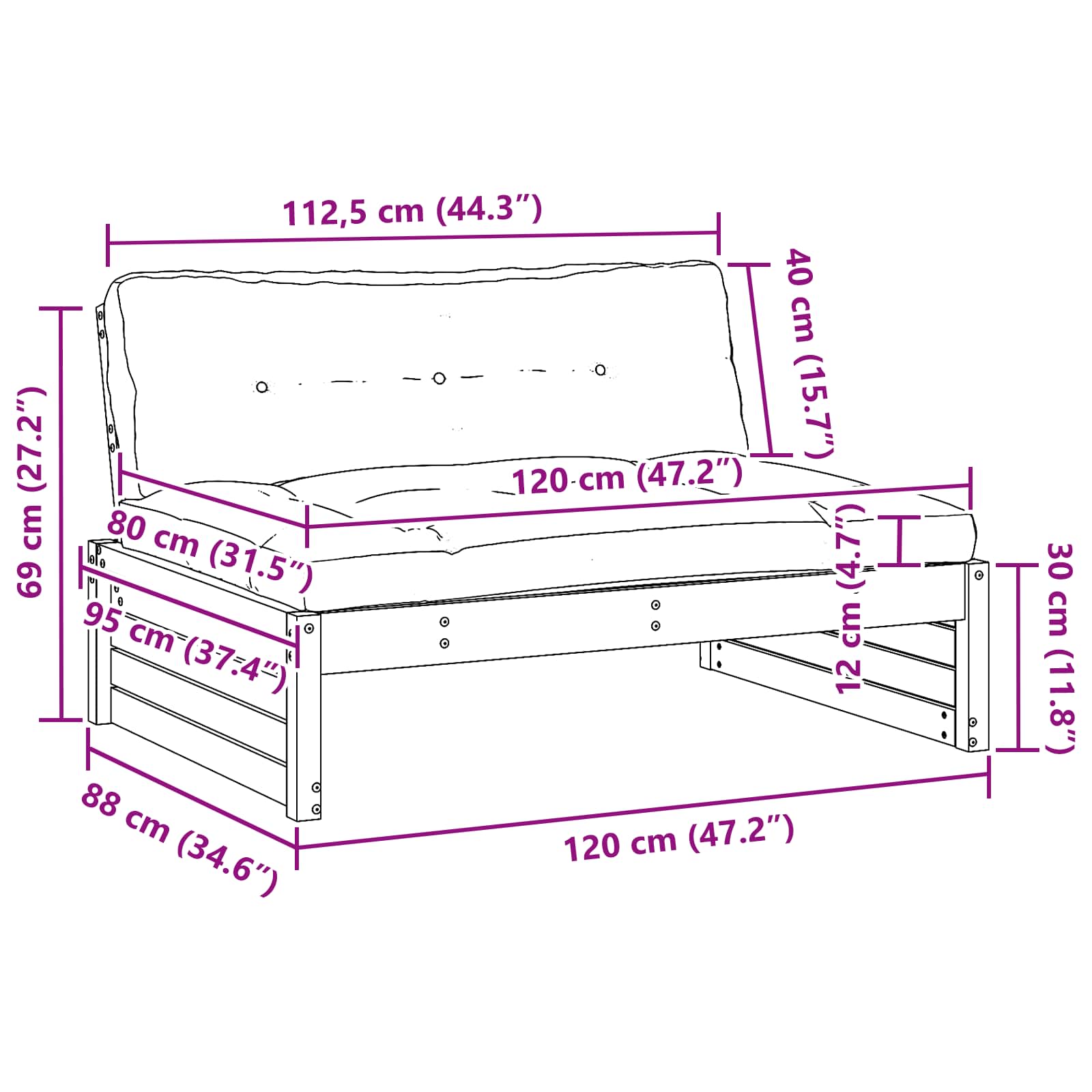 3 Stuk Sectie Sofa Eenheden Massief Vurenhout Waskleur Bruin image 9