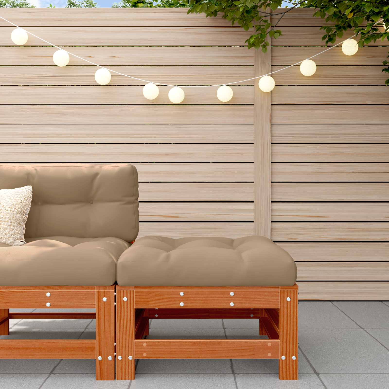 Sectie Sofa Eenheden Massief Vurenhout Waskleur Bruin image 1