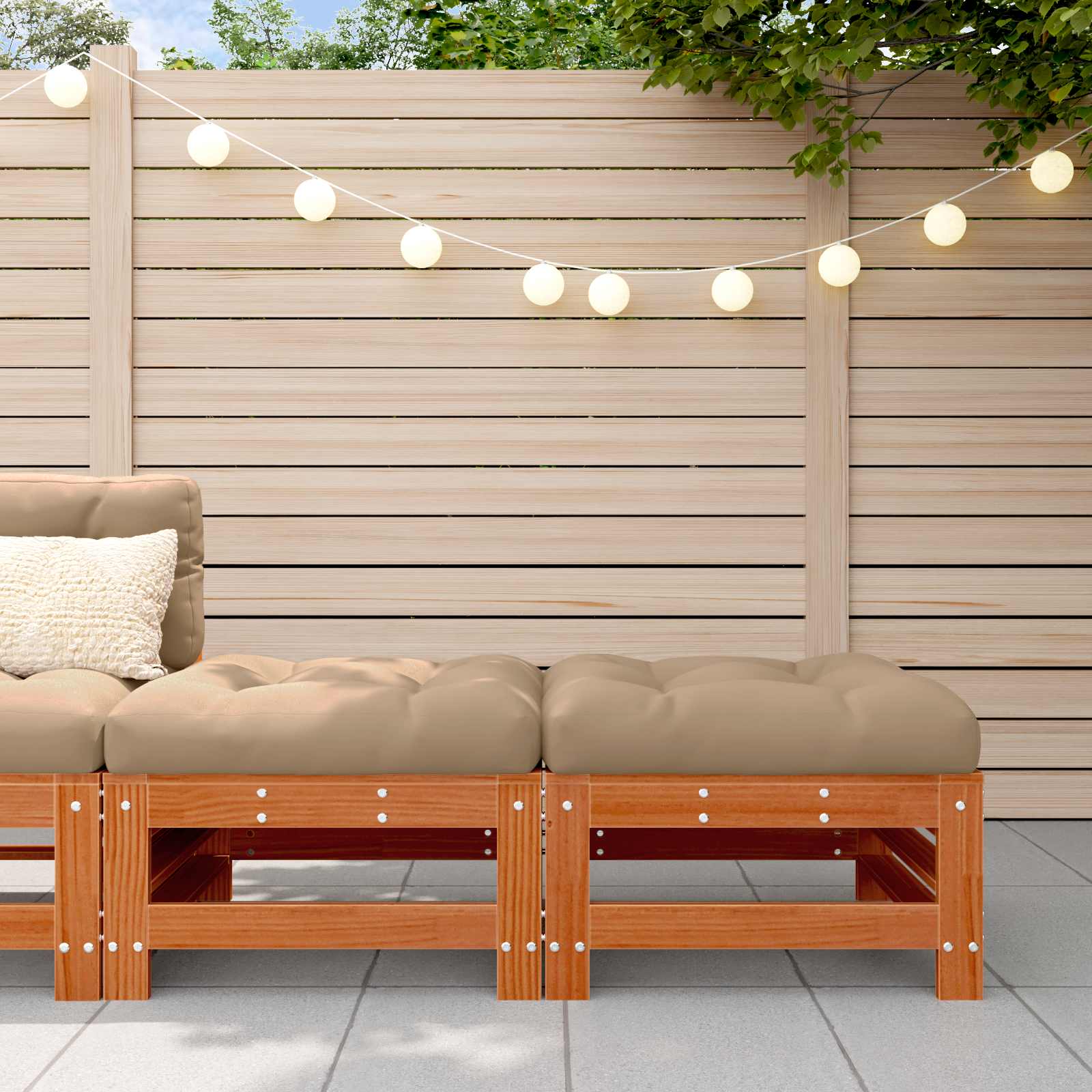 Tuinvoetsteun Massief grenenhout Wasbruin image 1