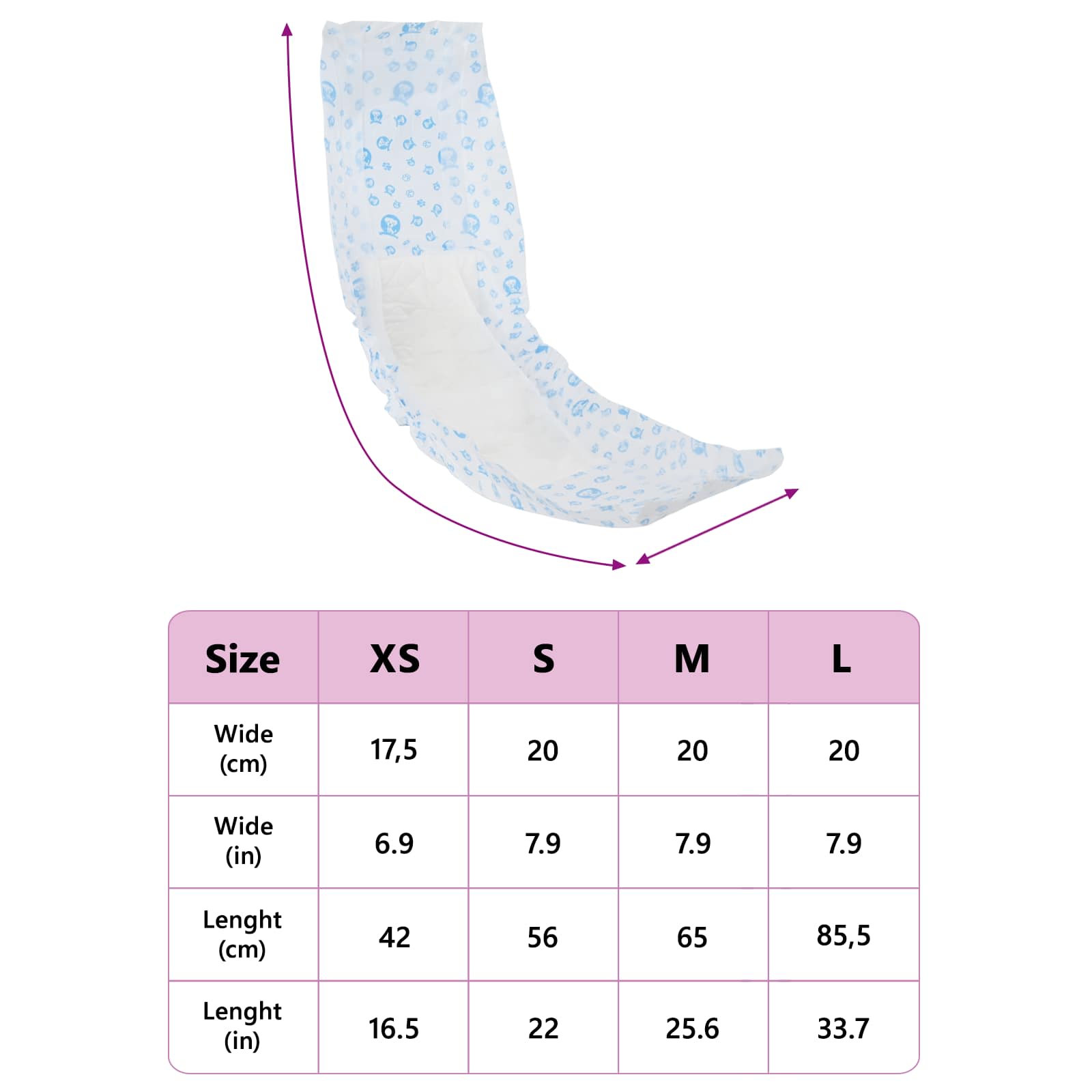 Pampers de unică folosință pentru câini băieți 50 pcs Alb L [11]