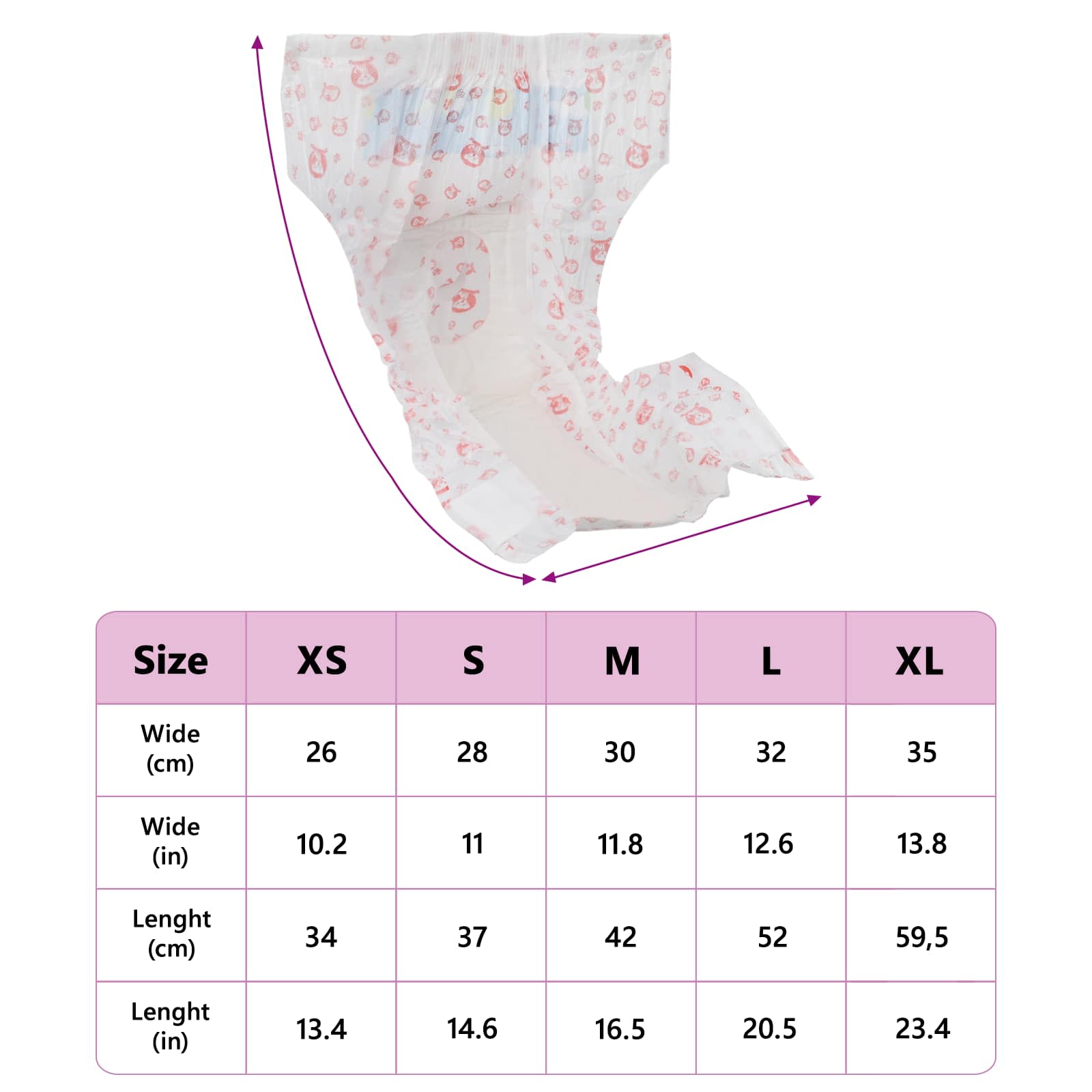 Wegwerpdoggyluier voor teefjes 50 pcs Wit XL image 12