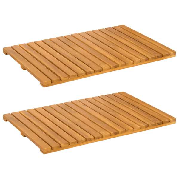vidaXL Vannimatt 2 tk Naturaalne 60 x 40 cm Tugev akatsiapuu