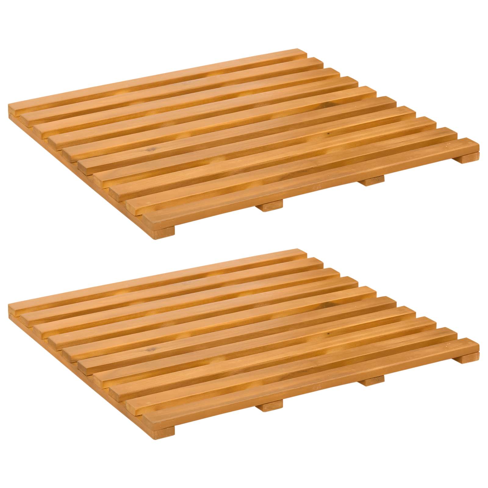 vidaXL Covoraș de baie Maro 50 x 48 x 2,5 cm Lemn Solid de Acacia