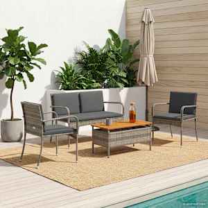 Vrtni set z blazino jeklo