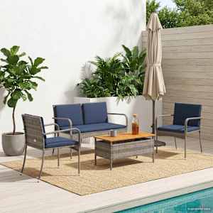 Vrtni set z blazino jeklo