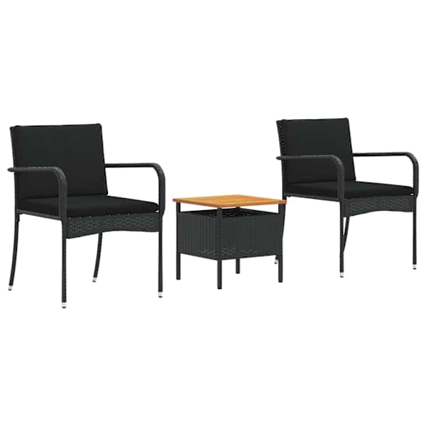 vidaXL Aia komplekt Must pol&uuml;rotang