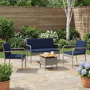 Vrtni set z blazino jeklo