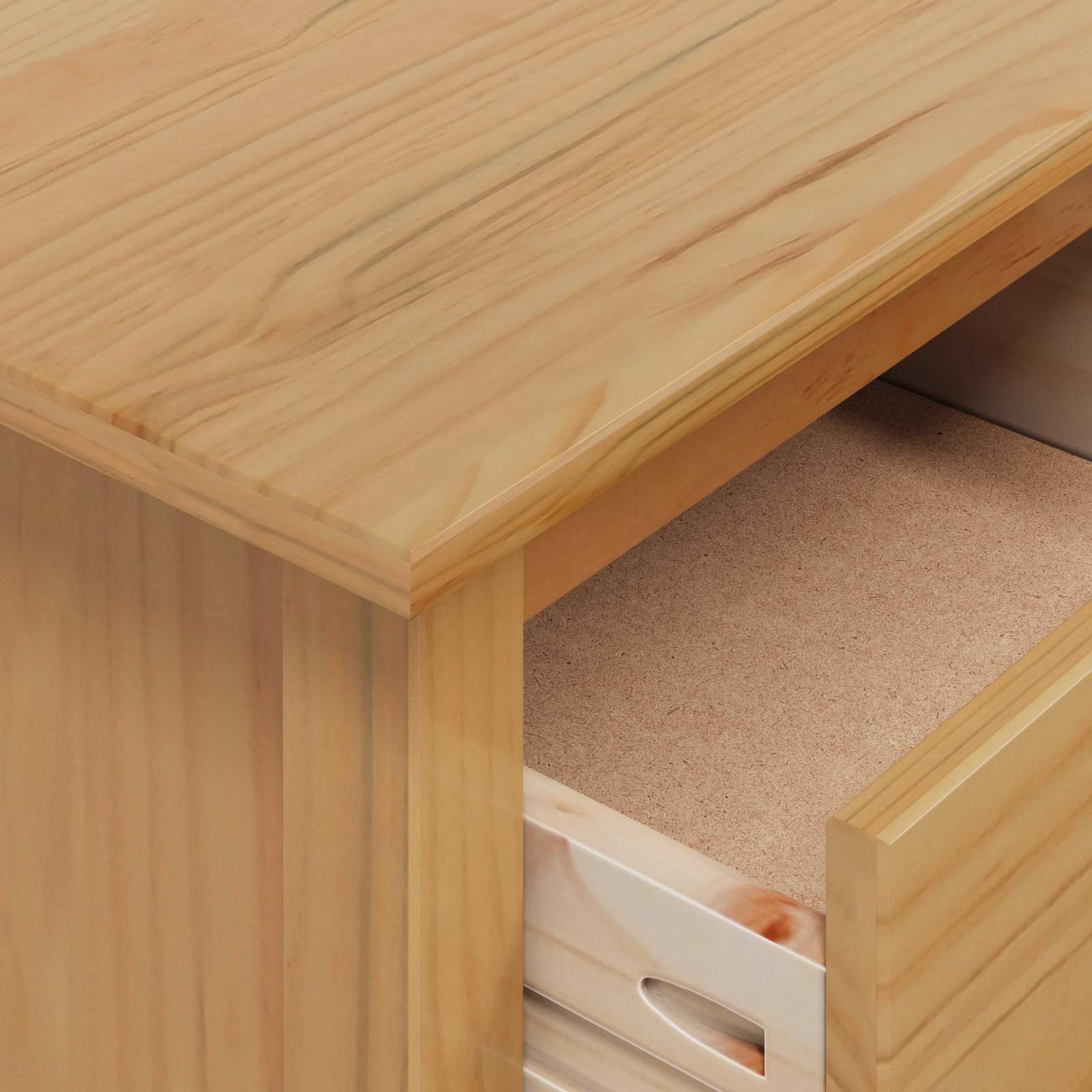 Nachtkastje Honingbruin 46 x 35 x 65 cm Massief Vurenhout image 8