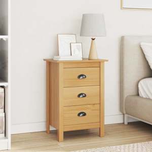 Nočna omarica Medeno rjava 46 x 35 x 65 cm Masivno borovo les